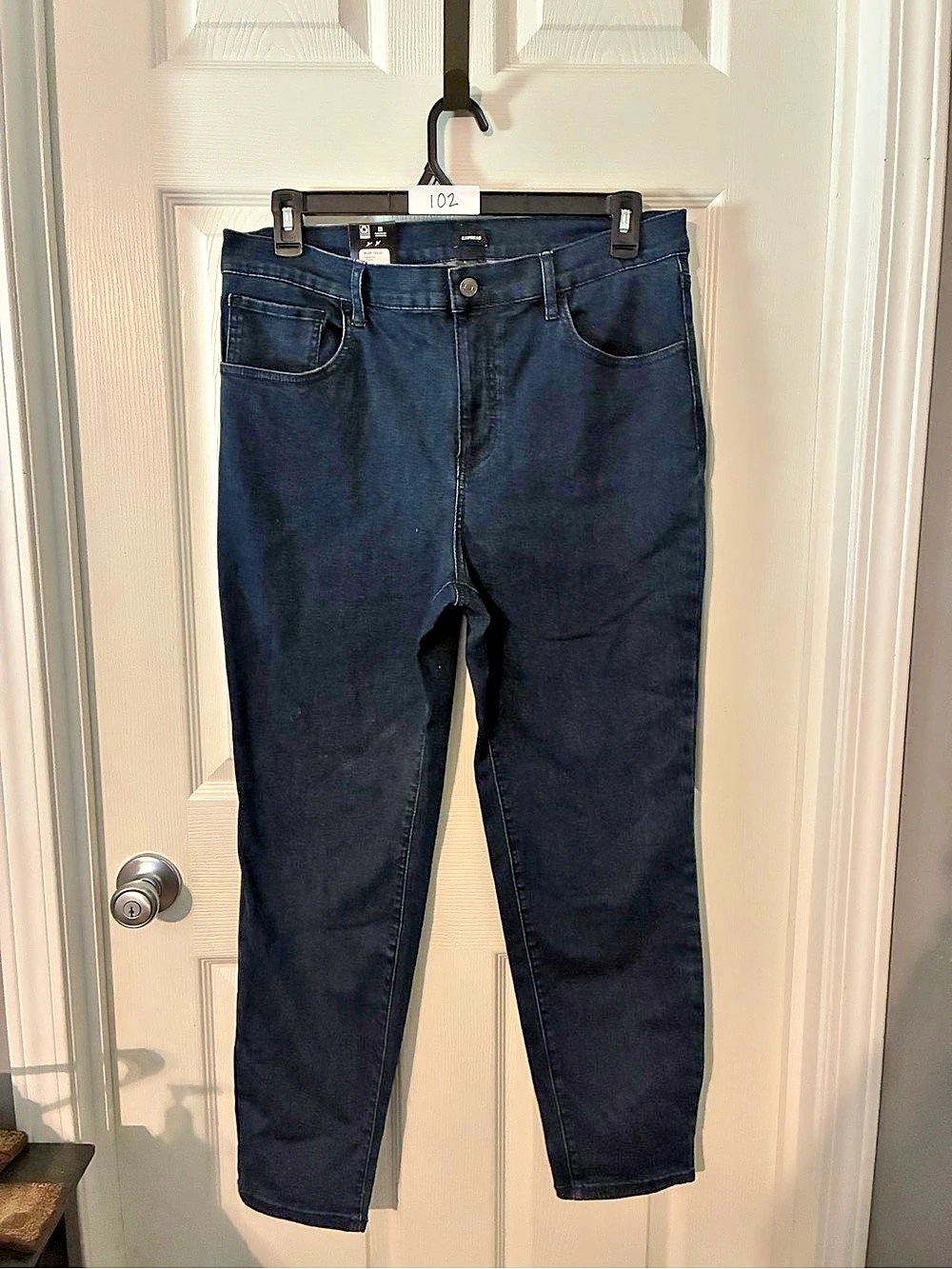 Express High Waisted Dark Wash Skinny Jeans Waist 16 NWT